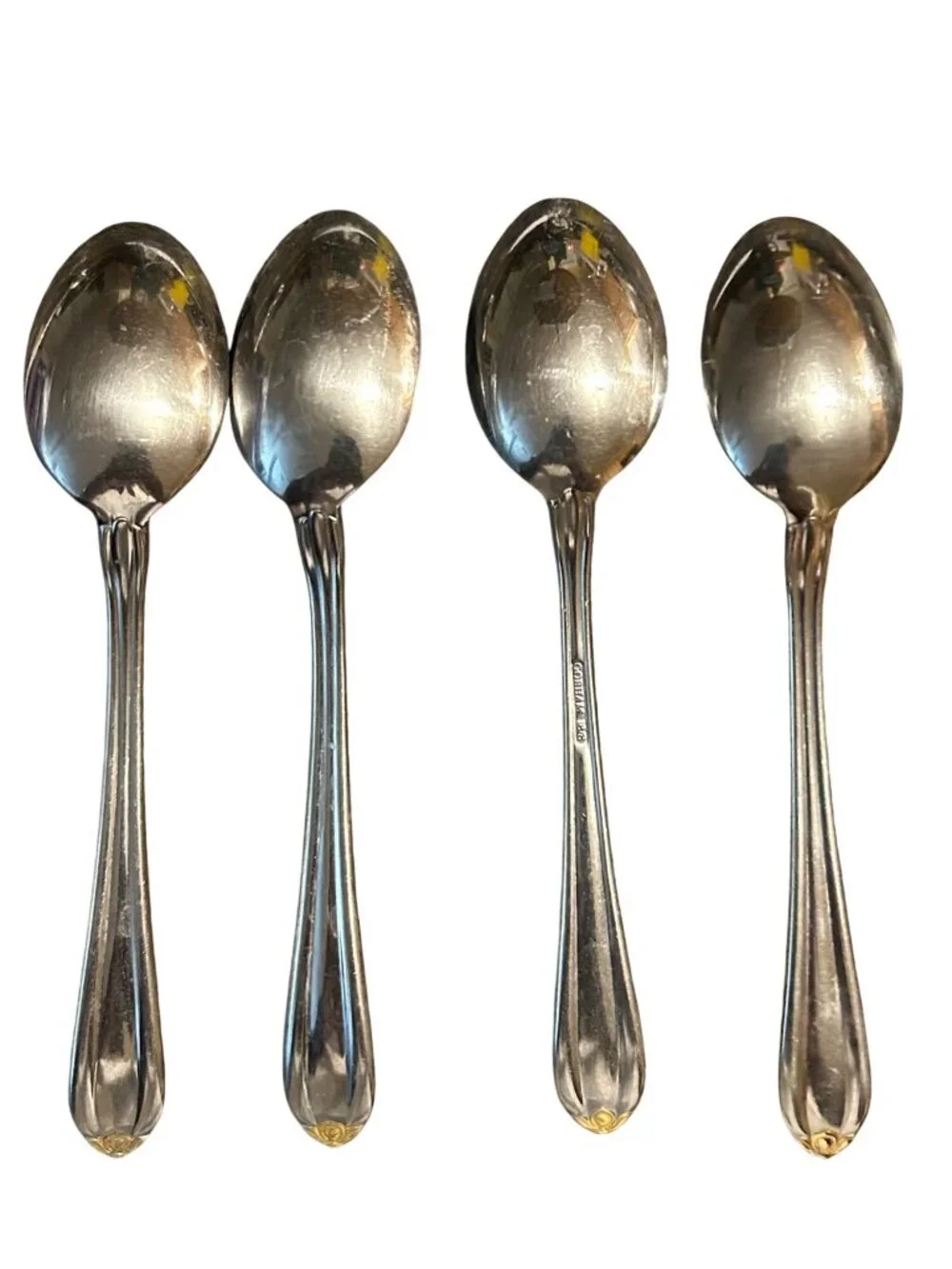Gorham Silver Golden Melon Bud Tablespoons Stainless With Gold Accents Set Of 4